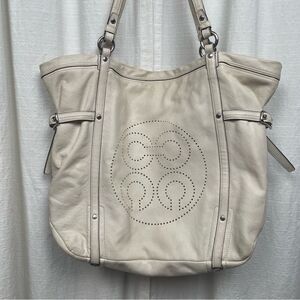Coach Audrey Extra Large Ivory Leather Tote Handbag  No. A1169-17034